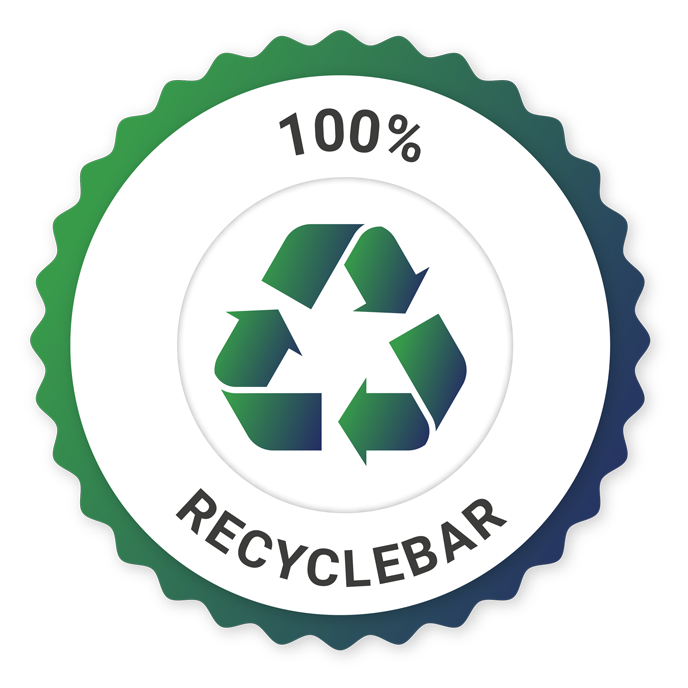 100% Recycelbar Badge